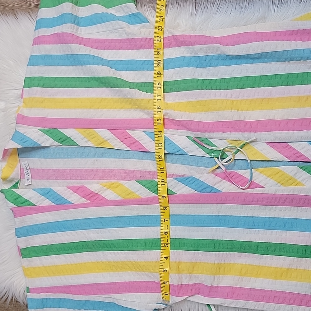 VTG | Vintage Multicolored Striped Kimono Style Robe - Picture 10 of 11